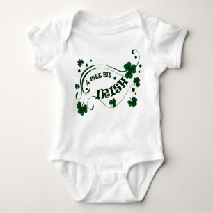 St. Patricks Day Shamrocks Wee Bit Irish Infants Baby Bodysuit