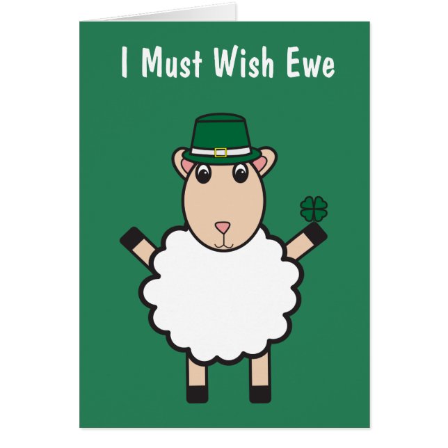 St. Patrick's Day Sheep Wish Ewe Funny Personalise (Front)