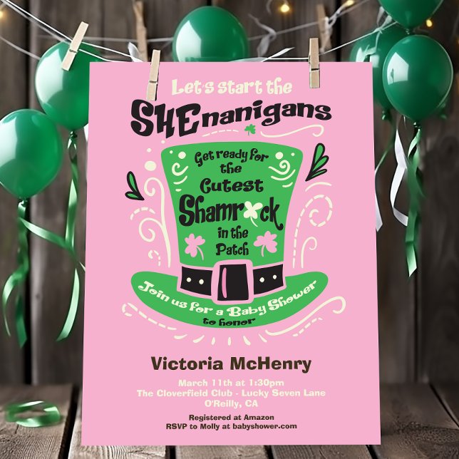 St. Patrick's Day Shenanigans Baby Shower Invitation (Creator Uploaded)