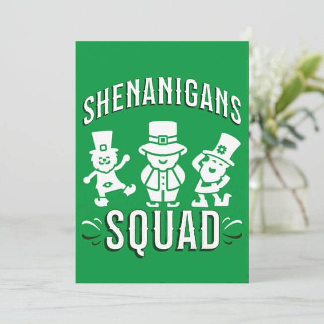 ST PATRICK'S DAY - SHENANIGANS SQUAD HOLIDAY CARD (Standing Front)