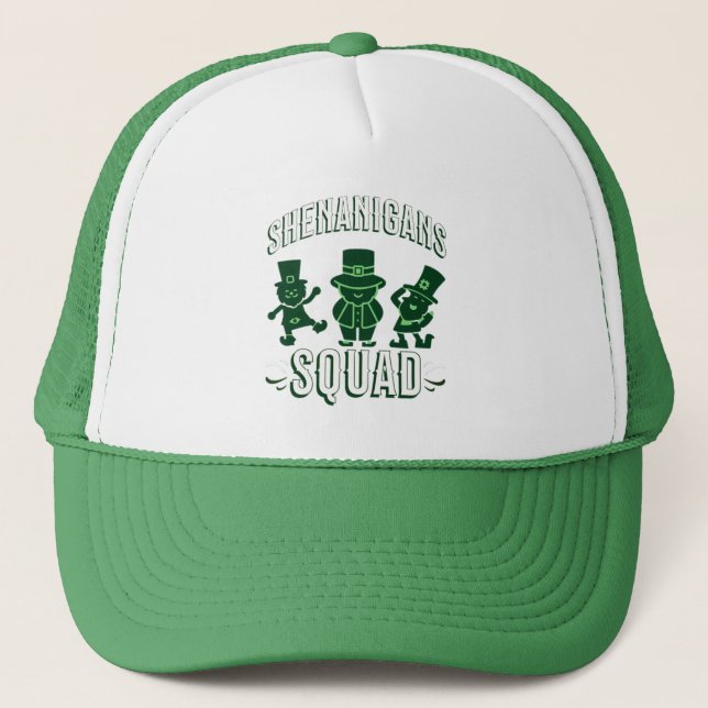 ST PATRICK'S DAY - SHENANIGANS SQUAD TRUCKER HAT (Front)