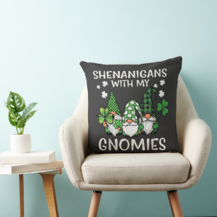 St Patricks Day Shenanigans with Gnomies Gnome Cushion