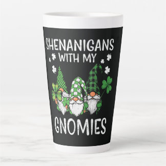 St Patricks Day Shenanigans with Gnomies Gnome Latte Mug