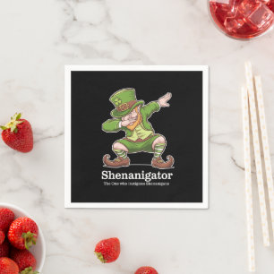 St Patricks Day Shenanigator Dabbing Leprechaun Napkin