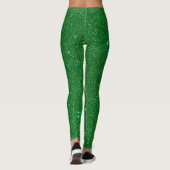 St Patrick's Day Shine Green Glitter Leggings (Back)