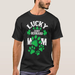 St Patrick's Day Shirt Lucky Saint Bernard Dog Mum