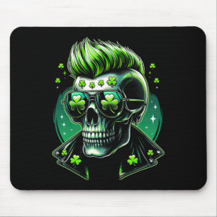 St Patricks Day Shirt Men Boys Kids Green Skull Gr Mouse Pad