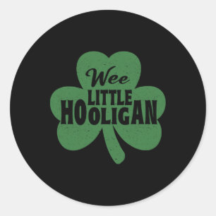 St Patricks Day Shirt Wee Little Hooligan Funny Bo Classic Round Sticker