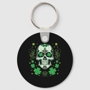 St Patricks Day Shirt Women Men Lucky Sugar Skull Key Ring