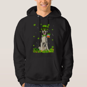 St Patricks Day Siberian Husky Dog Cute Shamrock Hoodie