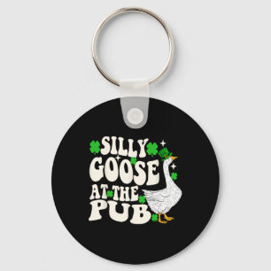 St Patricks Day Silliest Goose At The Pub Men Wome Key Ring