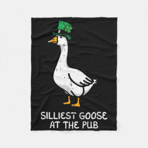 St Patricks Day Silliest Goose Pub Saint Pattys Me Fleece Blanket