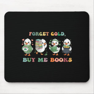 St patricks day silly goose book lover shamrock mouse pad
