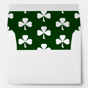 St. Patrick's Day Simple Shamrocks Pattern Envelope