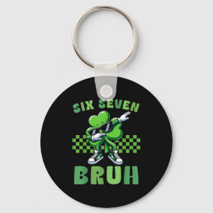St patricks day six seven bruh 6 7 meme dab key ring