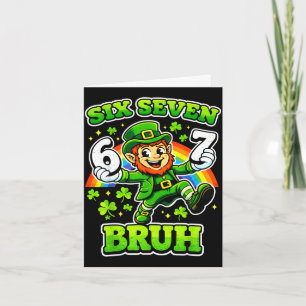 St patrick's day six seven meme 6 7 bruh  card