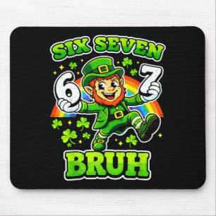 St patrick's day six seven meme 6 7 bruh mouse pad