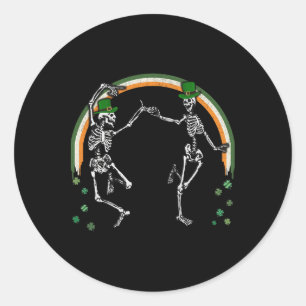 St Patrick's Day Skeleton Dancing Skeletons Classic Round Sticker