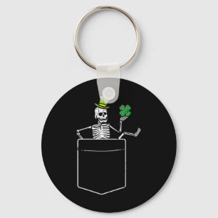 St Patricks Day Skeleton Pocket Saint Pattys Men W Key Ring