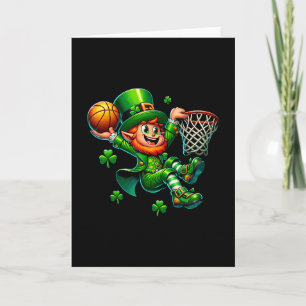 St Patrick's Day Sketll Irish Leprechaun Slam Dunk Card