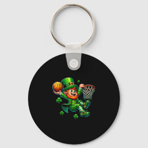 St Patrick's Day Sketll Irish Leprechaun Slam Dunk Key Ring
