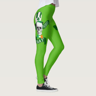 St Patricks day skull Leggings