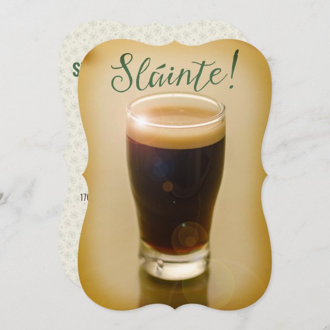 St. Patrick's Day | Slainte | Guinness Pint Invitation (Front/Back)