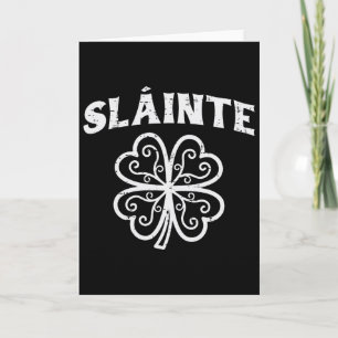 St Patricks Day Slainte Shamrock Saint Pattys Men Card