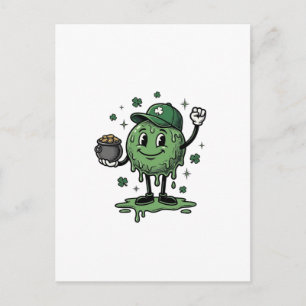 St Patricks Day Slime Mascot Vintage Vector Shirt_ Postcard