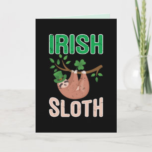 St. Patrick's Day Sloth Folded Holiday Card