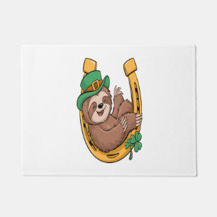 St Patrick's Day Sloth Horseshoe Lucky Doormat