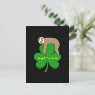 St. Patrick's Day Sloth postcard