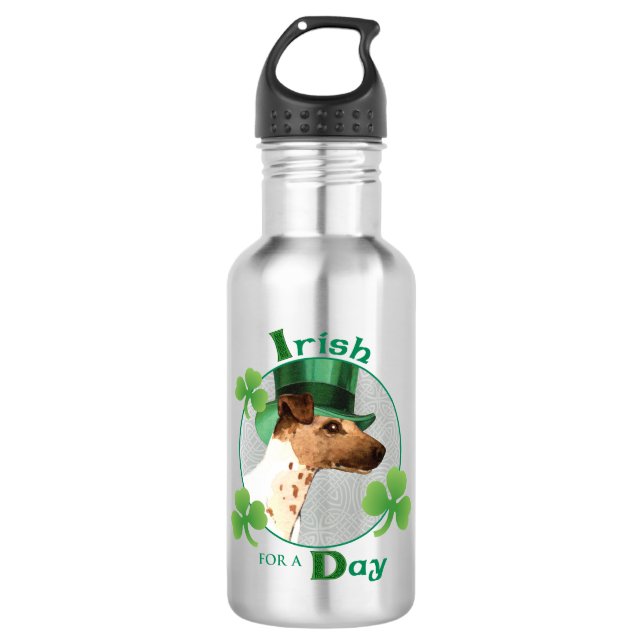 St. Patrick's Day Smooth Fox Terrier 532 Ml Water Bottle (Front)