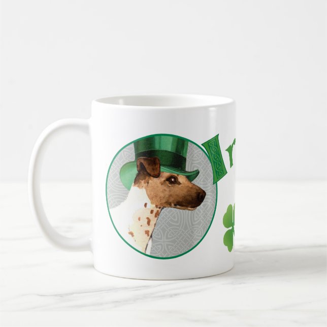 St. Patrick's Day Smooth Fox Terrier Coffee Mug (Left)