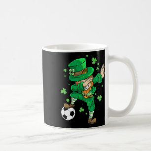 St Patricks Day Soccer Dabbing Leprechaun Soccer B Coffee Mug