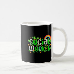 St patrick's day social worker lucky shamrock coffee mug