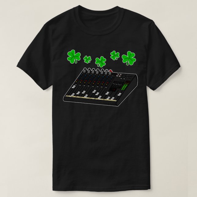 St Patricks Day Sound Engineer Musician T-Shirt (Design Front)
