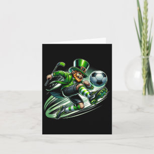 St Patricks Day Sports Leprechaun Playing Soccer B Card