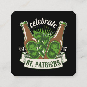 St patricks day square business card
