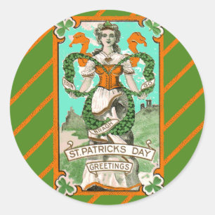 St. Patrick's Day Stickers with Irish Lass