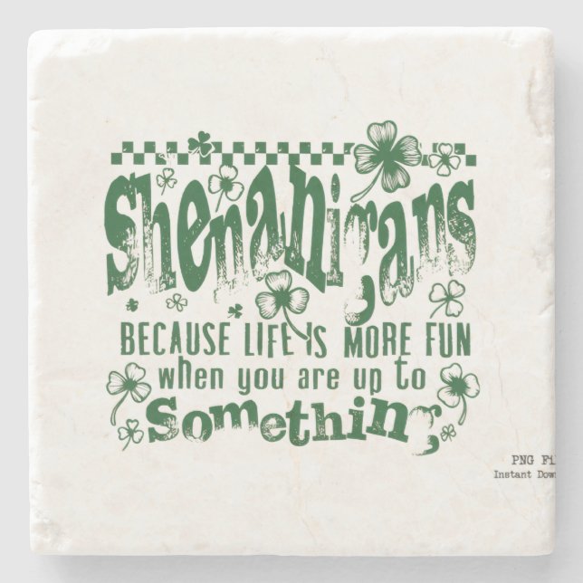 St. Patrick's Day Stone Coaster (Front)