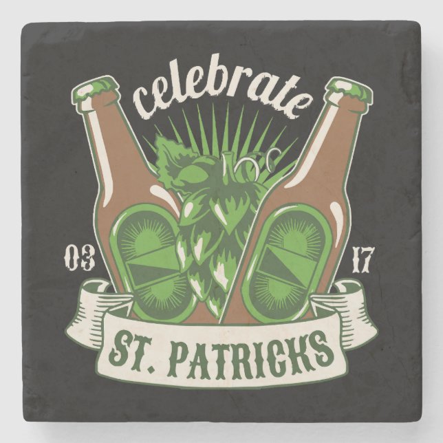 St patricks day stone coaster (Front)