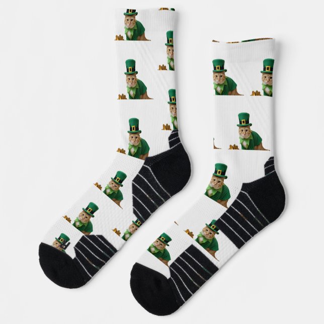 St Patrick's Day Sweet Cat   Socks (Left)