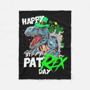 St Patricks Day T Rex Shirt Happy Pat Rex Day Dino Fleece Blanket
