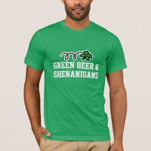 St Patricks Day T shirt   Green beer & shenanigans