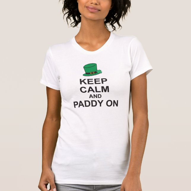 St Patricks Day T-Shirt KEEP CALM and PADDY ON Hat (Front)