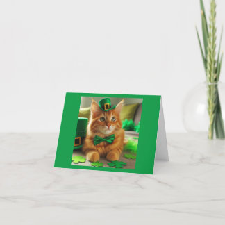 St. Patrick's Day Tabby Thank You Card