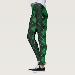 St. Patrick's Day Tartan & Shamrocks Leggings