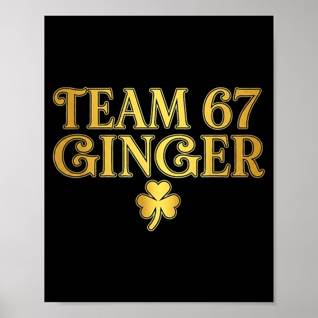 St Patricks Day Team Ginger 67 Six Seven Funny Sai Poster (Front)