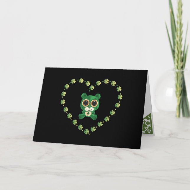 St. Patrick's Day Teddy Bear Card (Front)